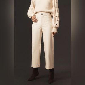 NWT The Colette Cropped Wide-Leg Faux Leather Pants